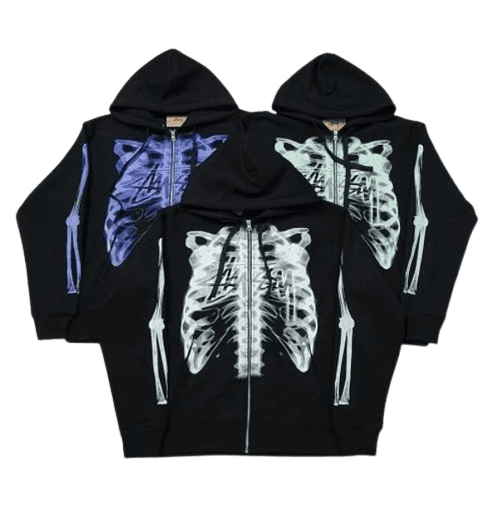 Stussy Hoodie Skeleton Laser