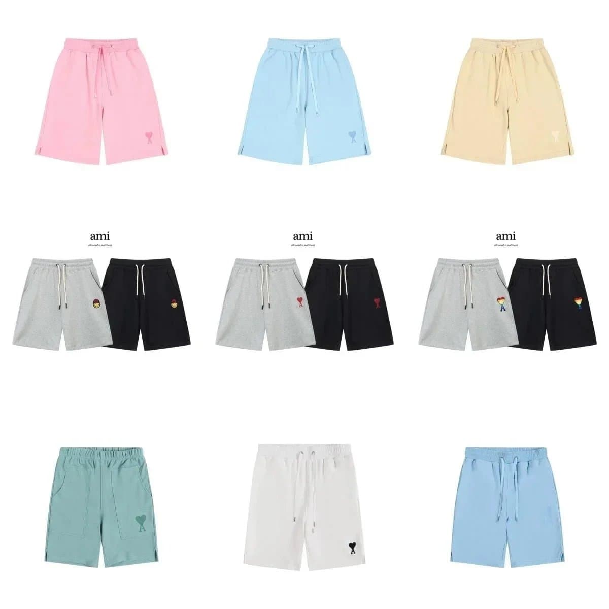 AMI Alexander McQueen Heart Logo Cotton Drawstring Shorts