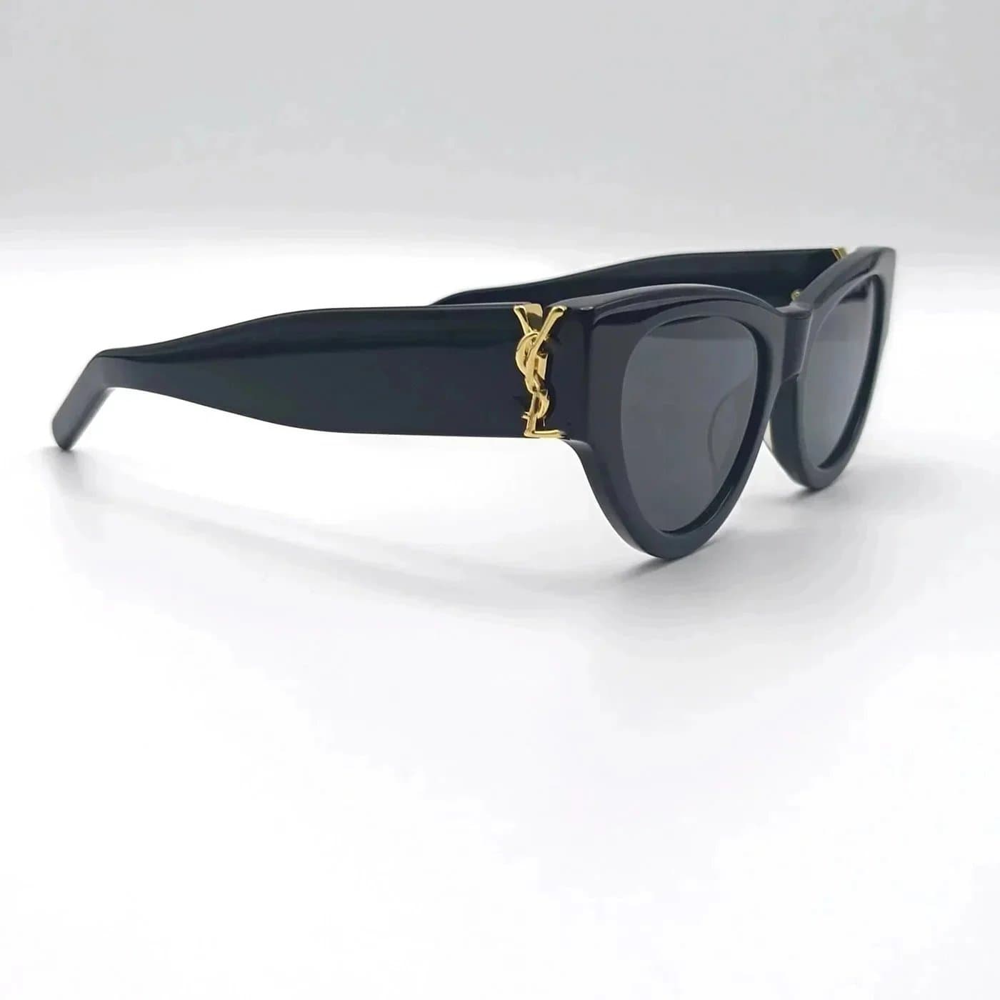 YSL Black Cat Eye Sunglasses with Gold Logo
