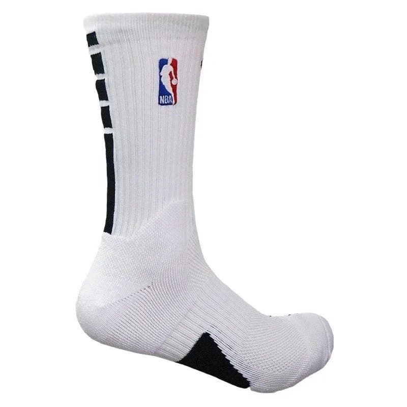 NBA Performance Basketball Socks White with Black Accents
