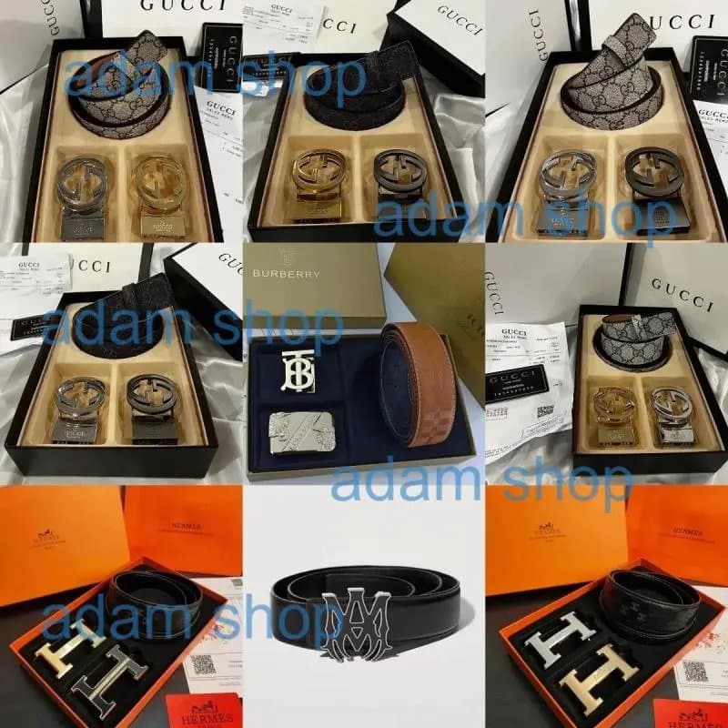 Gucci Men's Belt Set with Interlocking G Buckle and Signature Pattern