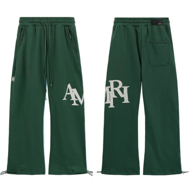 AMIRI Green Logo Sweatpants for Men