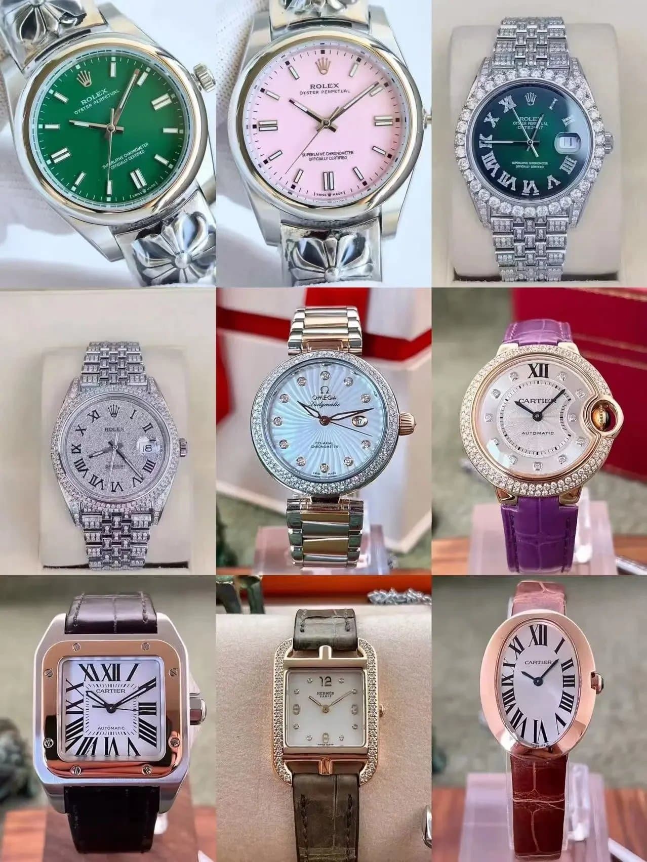 Luxury Rolex Omega Cartier Watches for Men and Women