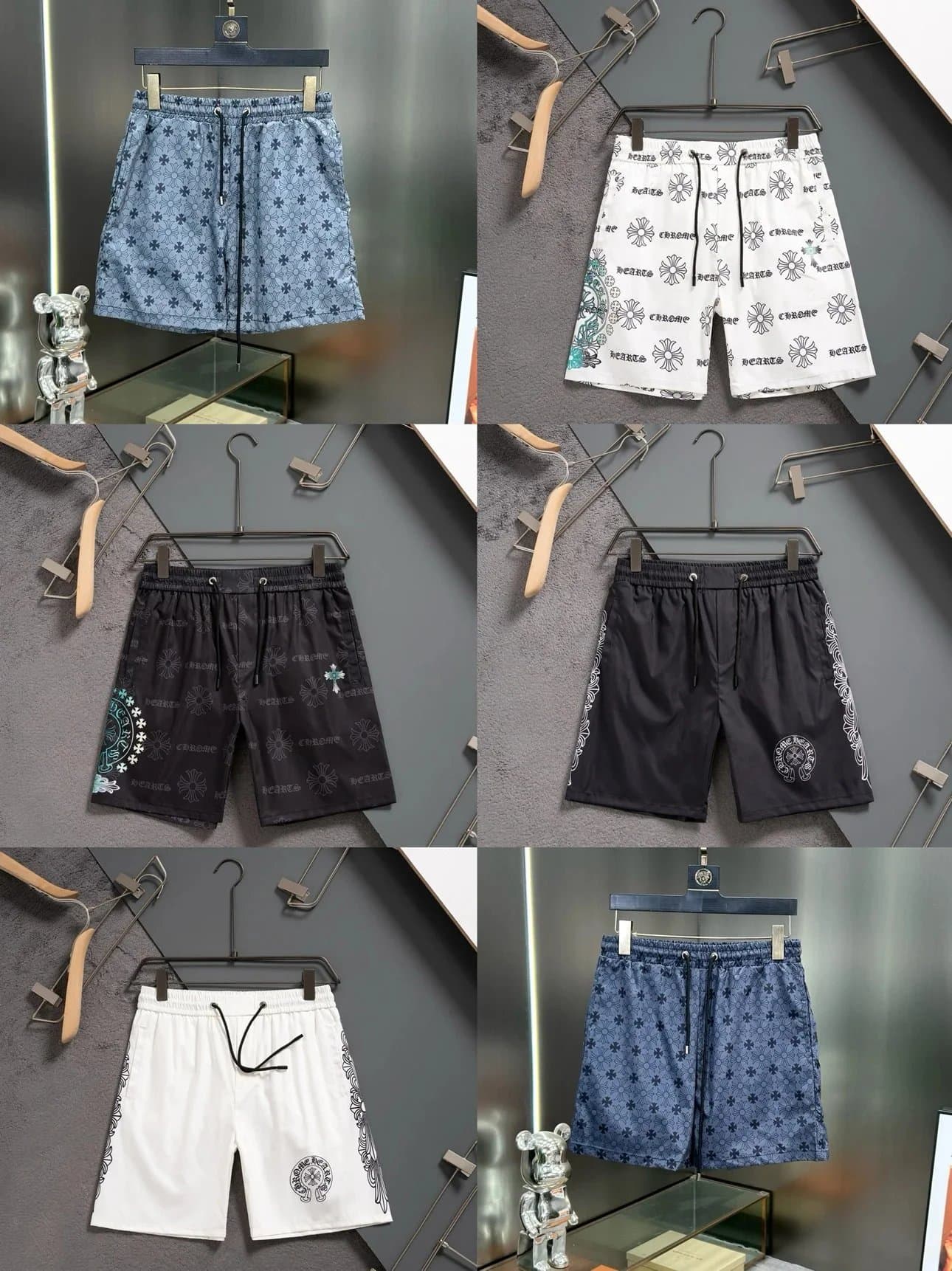 CROCONE Men's Fashion Printed Shorts Summer Casual Drawstring Athletic Shorts