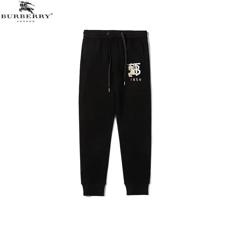 Burberry Black Logo Embroidered Sweatpants