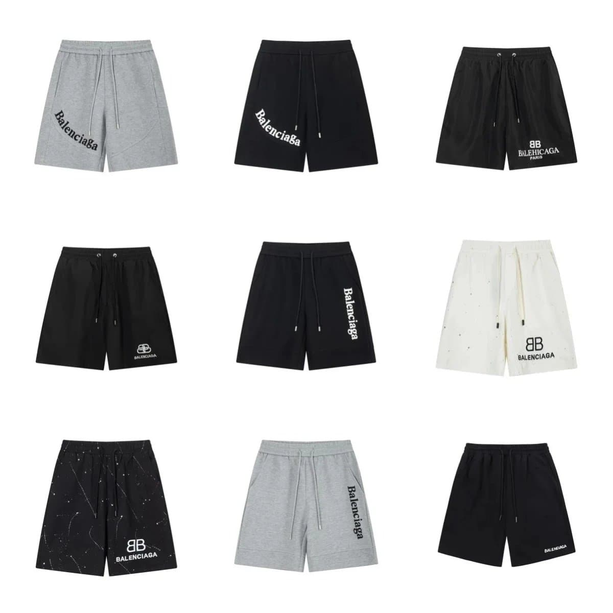 Balenciaga Logo Print Sweat Shorts for Men and Women
