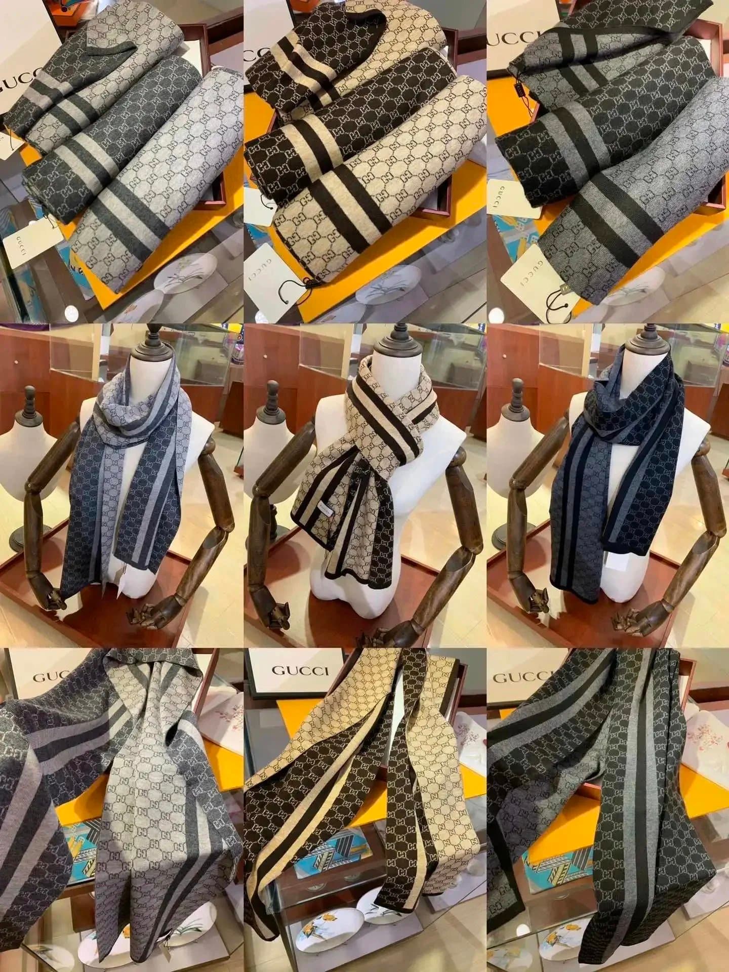 Gucci Monogram Wool Scarf for Men and Women