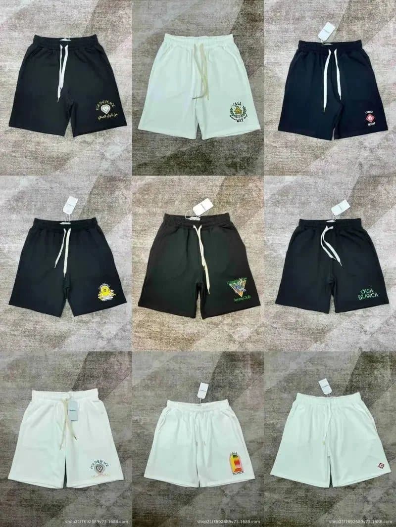 Casual Men's Embroidered Shorts with Drawstring Waistband