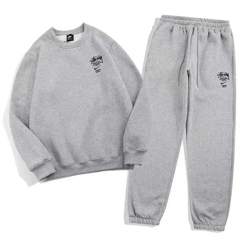 ZhuZhi Gray Sweatshirt and Jogger Set for Men Women Casual Wear