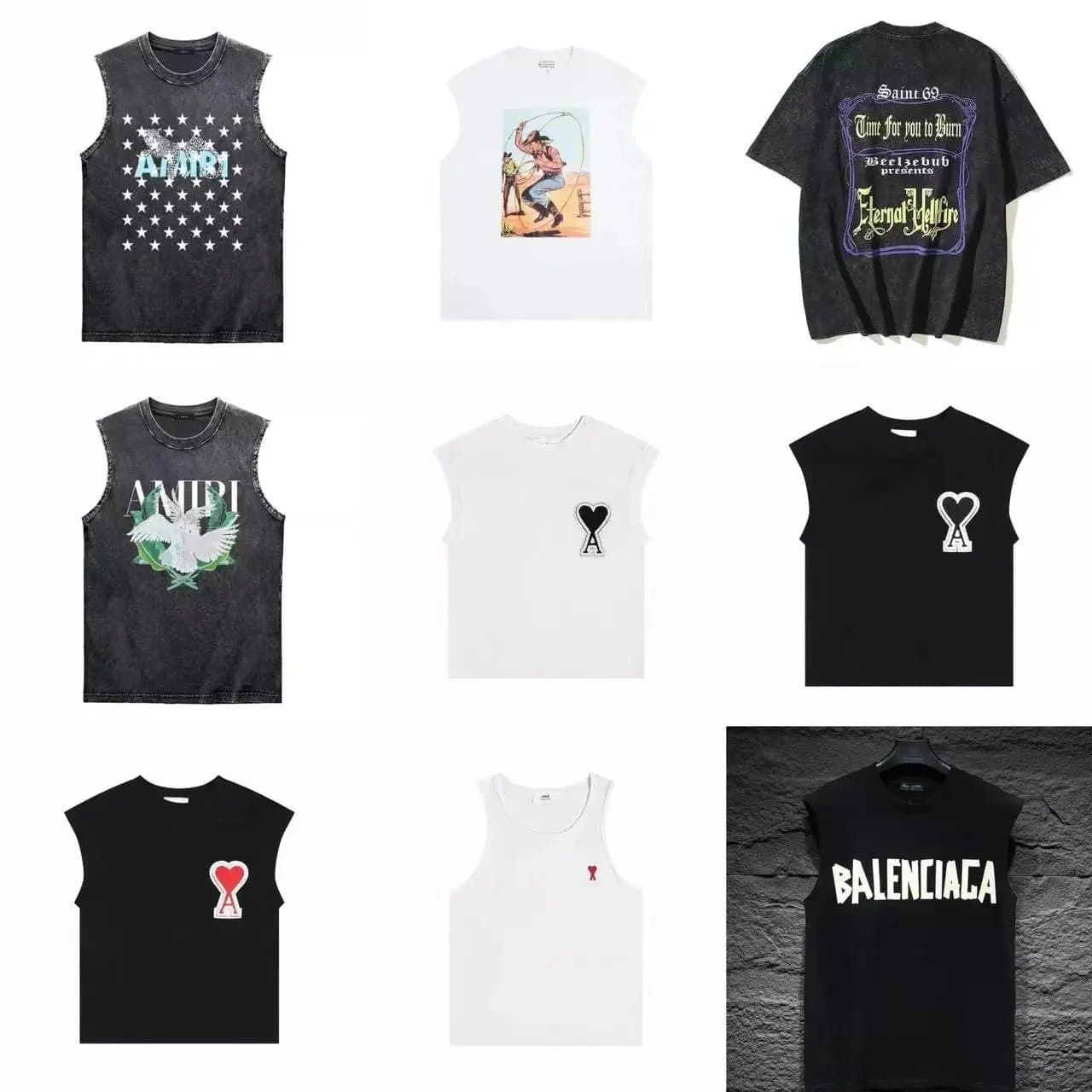 Balenciaga Logo Sleeveless Tank Top Men's Fashion Streetwear