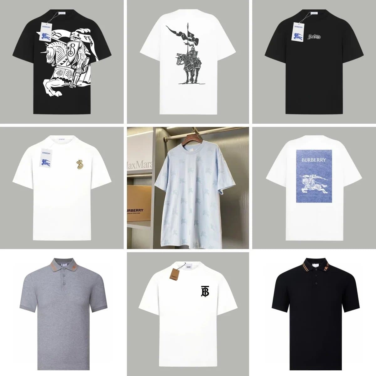 Burberry Men's T-Shirts and Polo Shirts with Equestrian Knight Logo