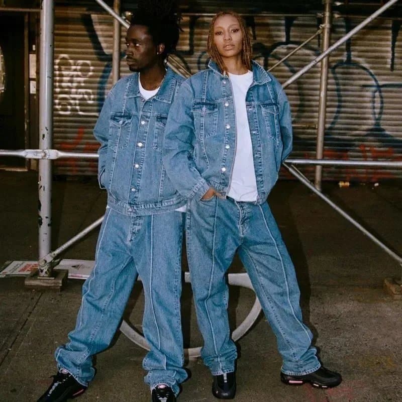 Unisex Denim Jacket and Pants Set for Streetwear Fashion