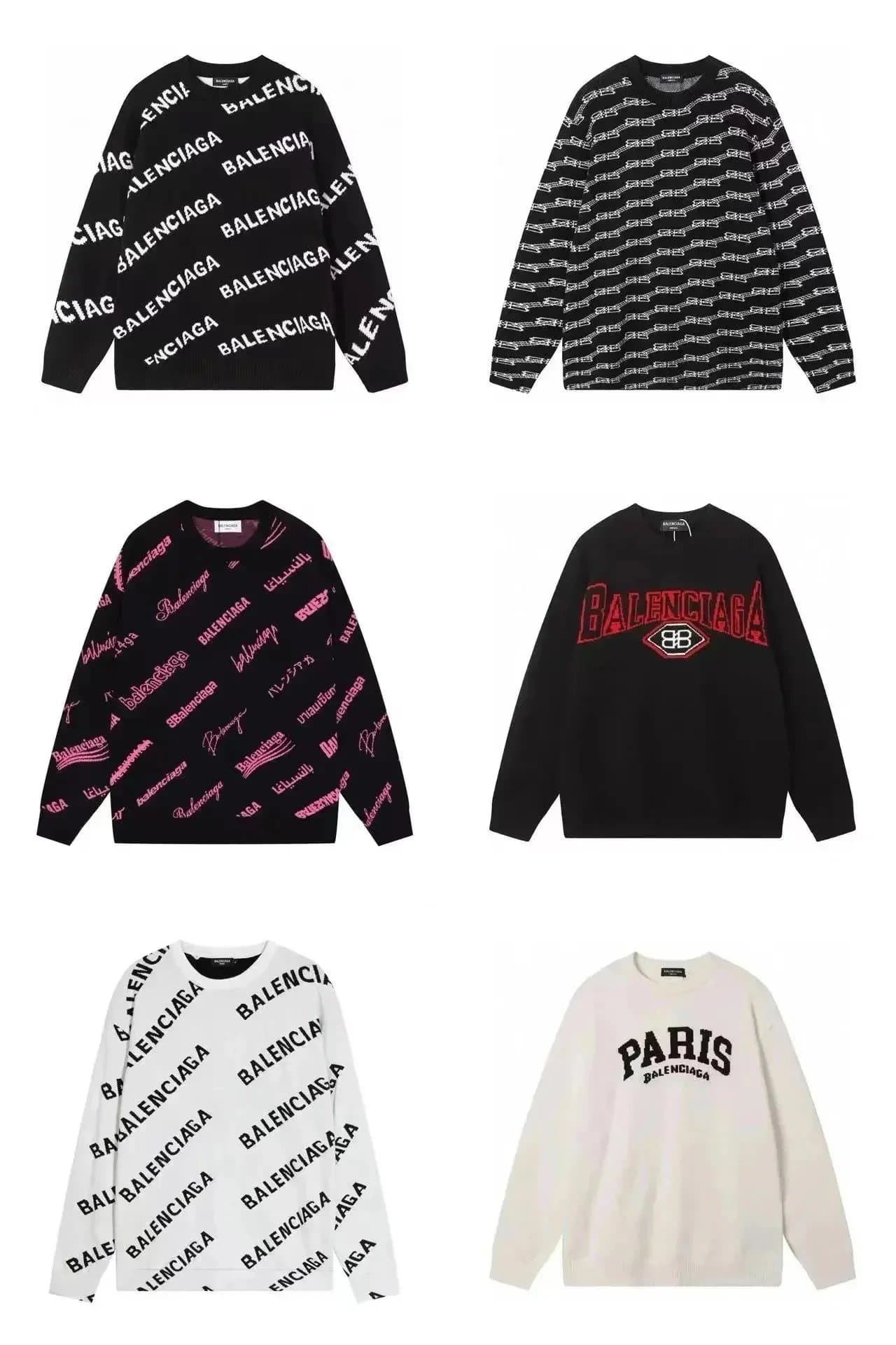 Balenciaga Logo Knit Sweaters for Men and Women