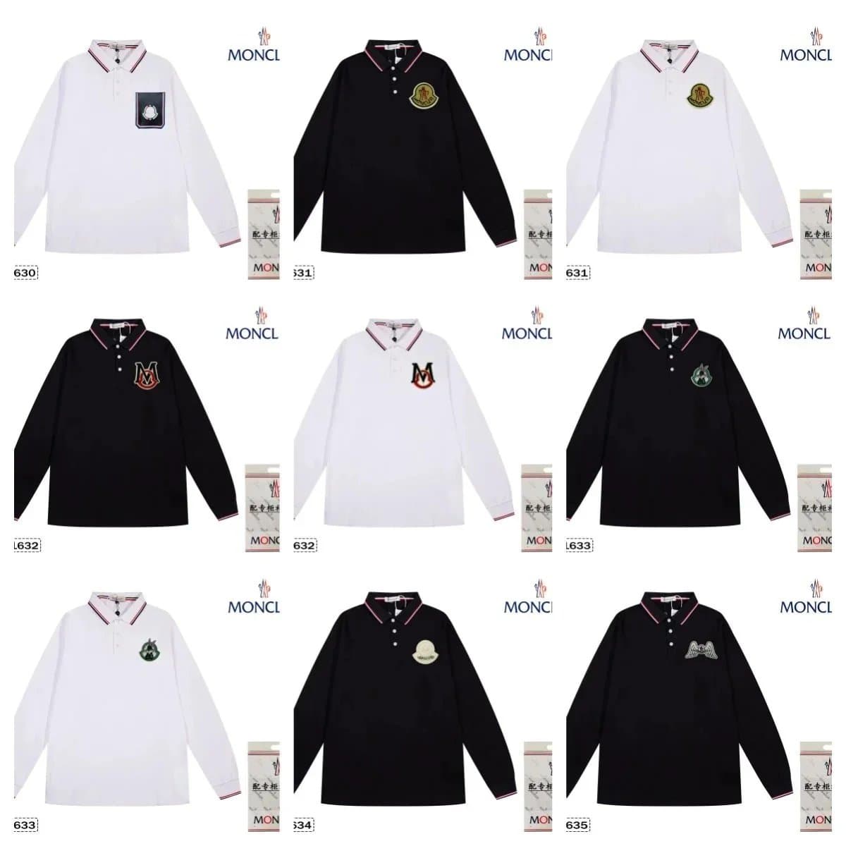 MONCLER Long Sleeve Polo Shirts for Men and Women