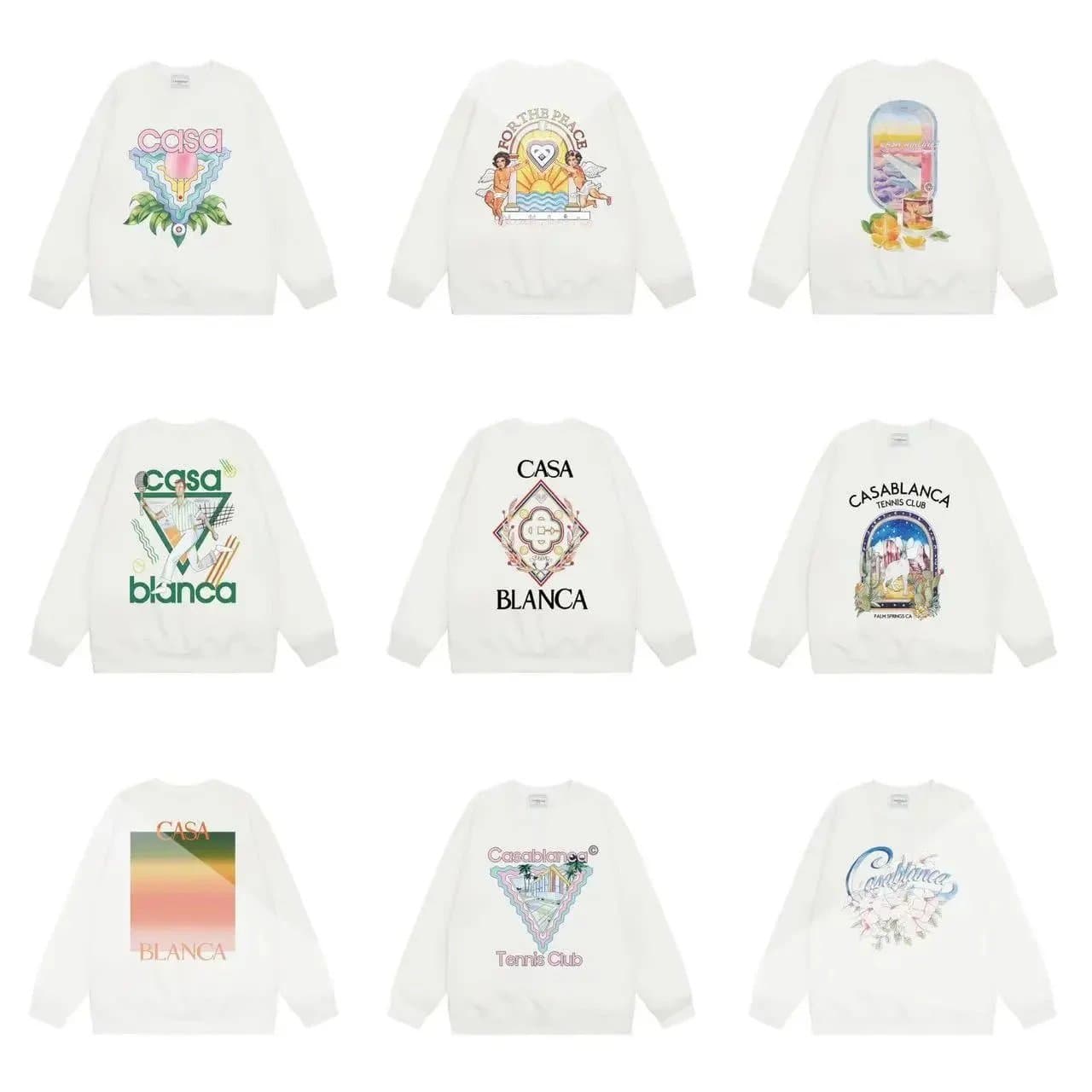 Casa Blanca White Sweatshirts with Artistic Prints