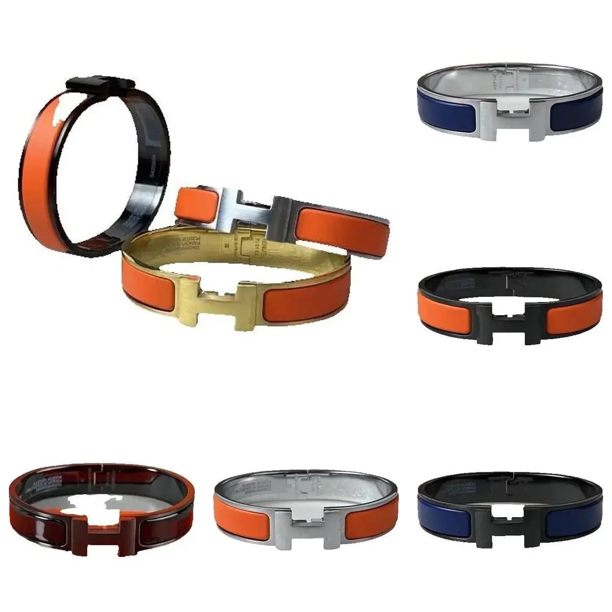Hermès Clic H Bracelet in Enamel and Leather