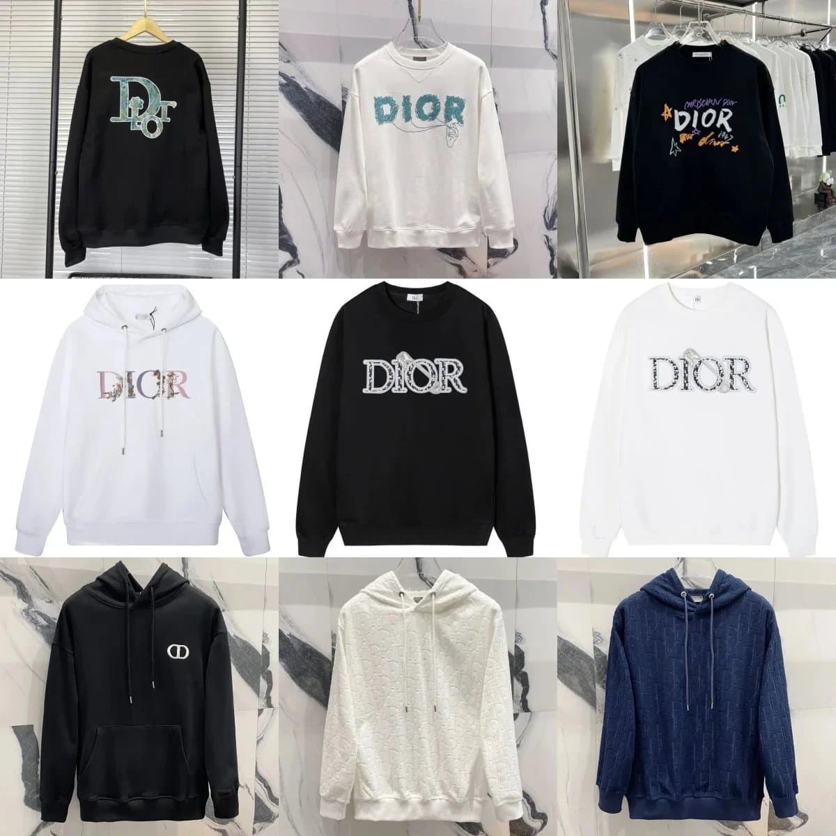Dior Logo Sweatshirts and Hoodies for Men and Women