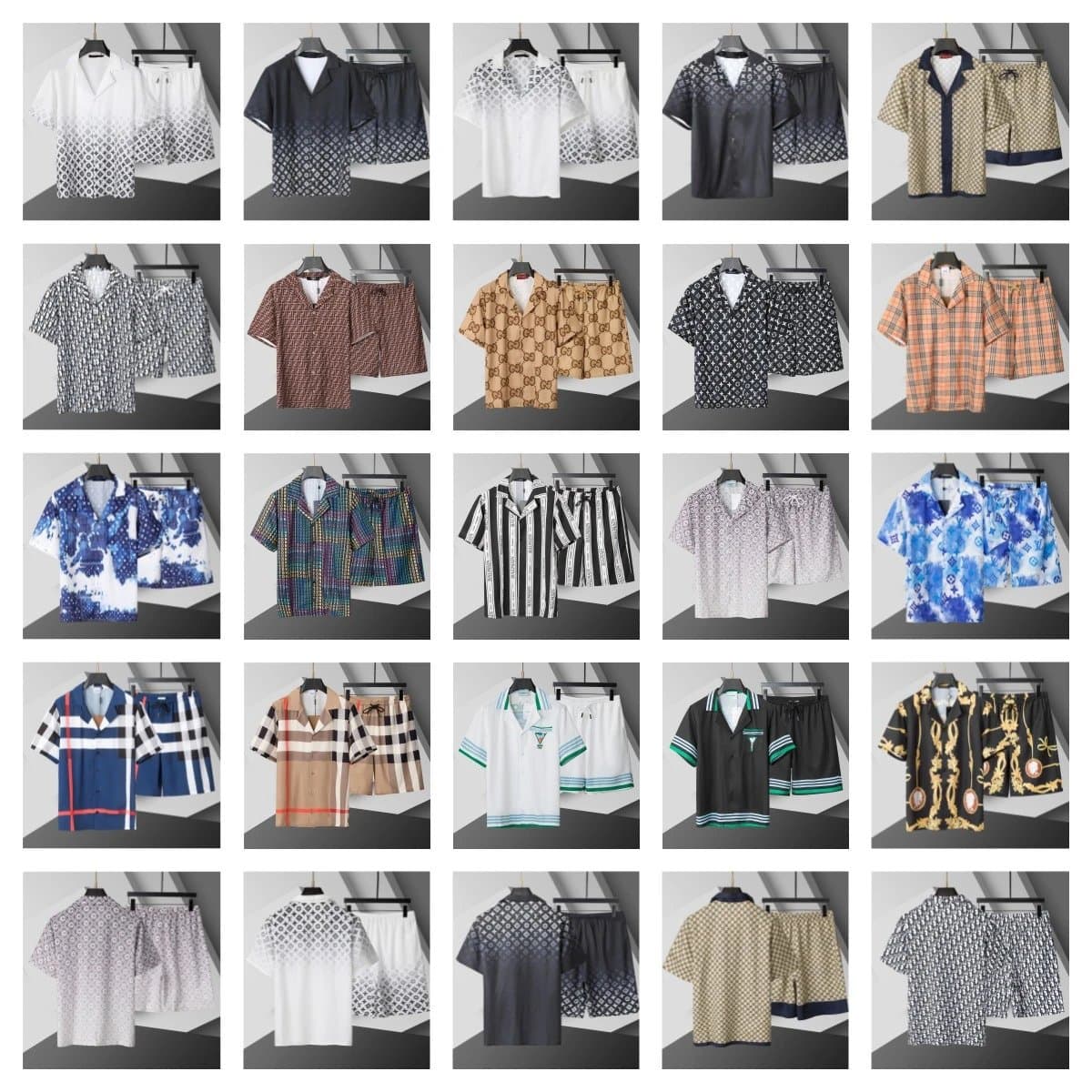 Gucci Men's Printed Short Sleeve Pajama Sets