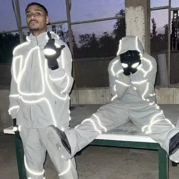 Glow In The Dark LED Light Up Tracksuit Set for Men Women