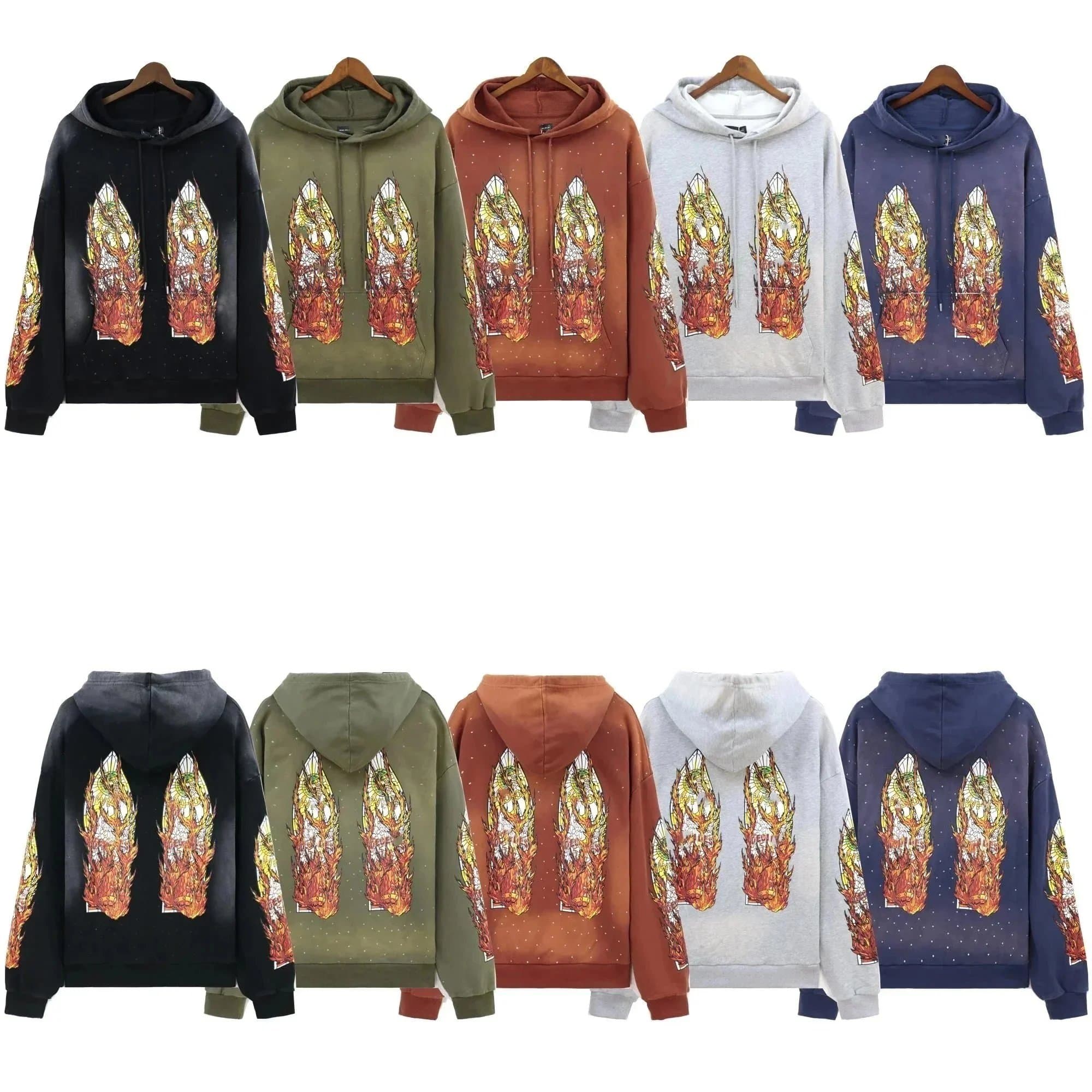 Flame Art Print Hoodie Unisex Sweatshirt with Graphic Design