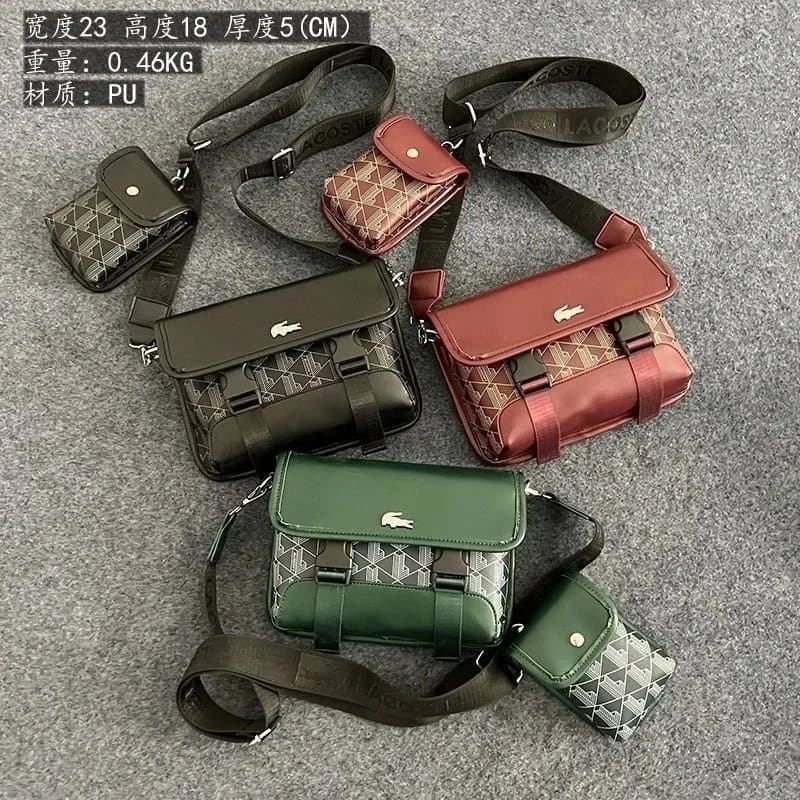 LACOSTE Crossbody Bag PU Leather Shoulder Bag for Women