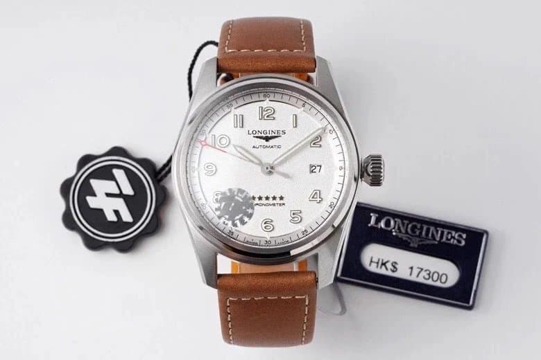 Longines Automatic Chronometer Watch with Brown Leather Strap