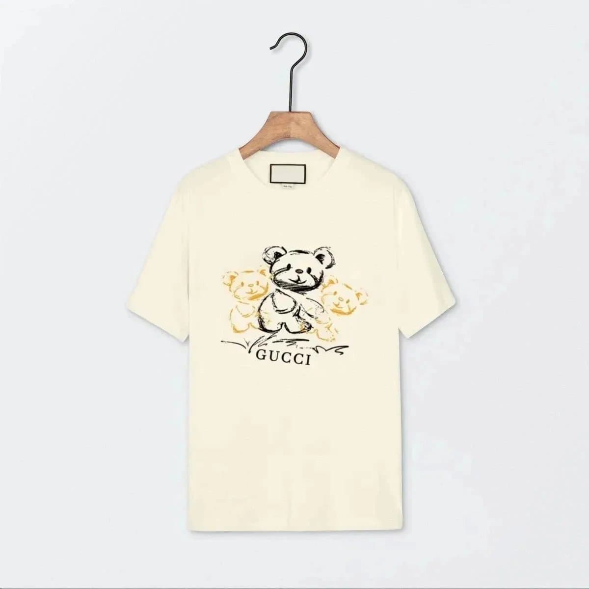 Gucci Bear Print Cream T-Shirt for Men and Women