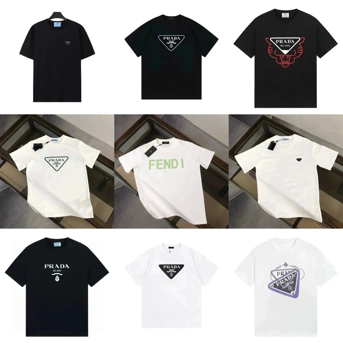 Prada Logo T-Shirt Men's Fashion Casual Wear
