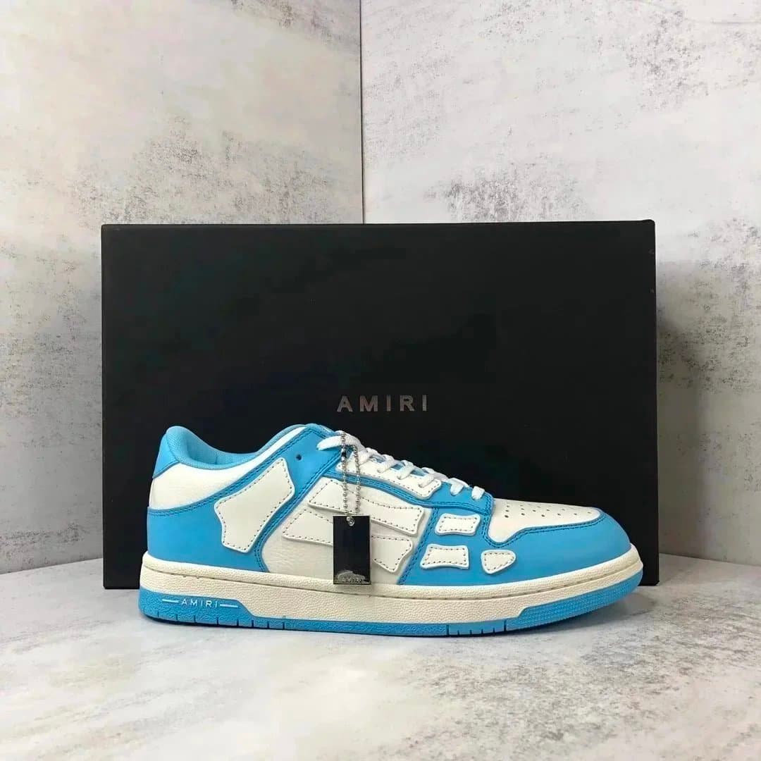 AMIRI Blue and White Low-Top Sneakers
