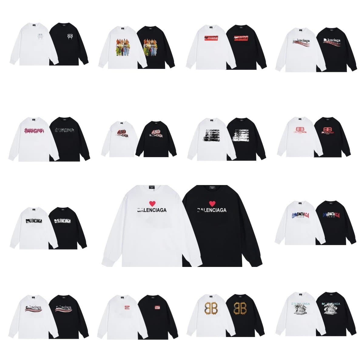 Balenciaga Long Sleeve T-Shirts for Men and Women