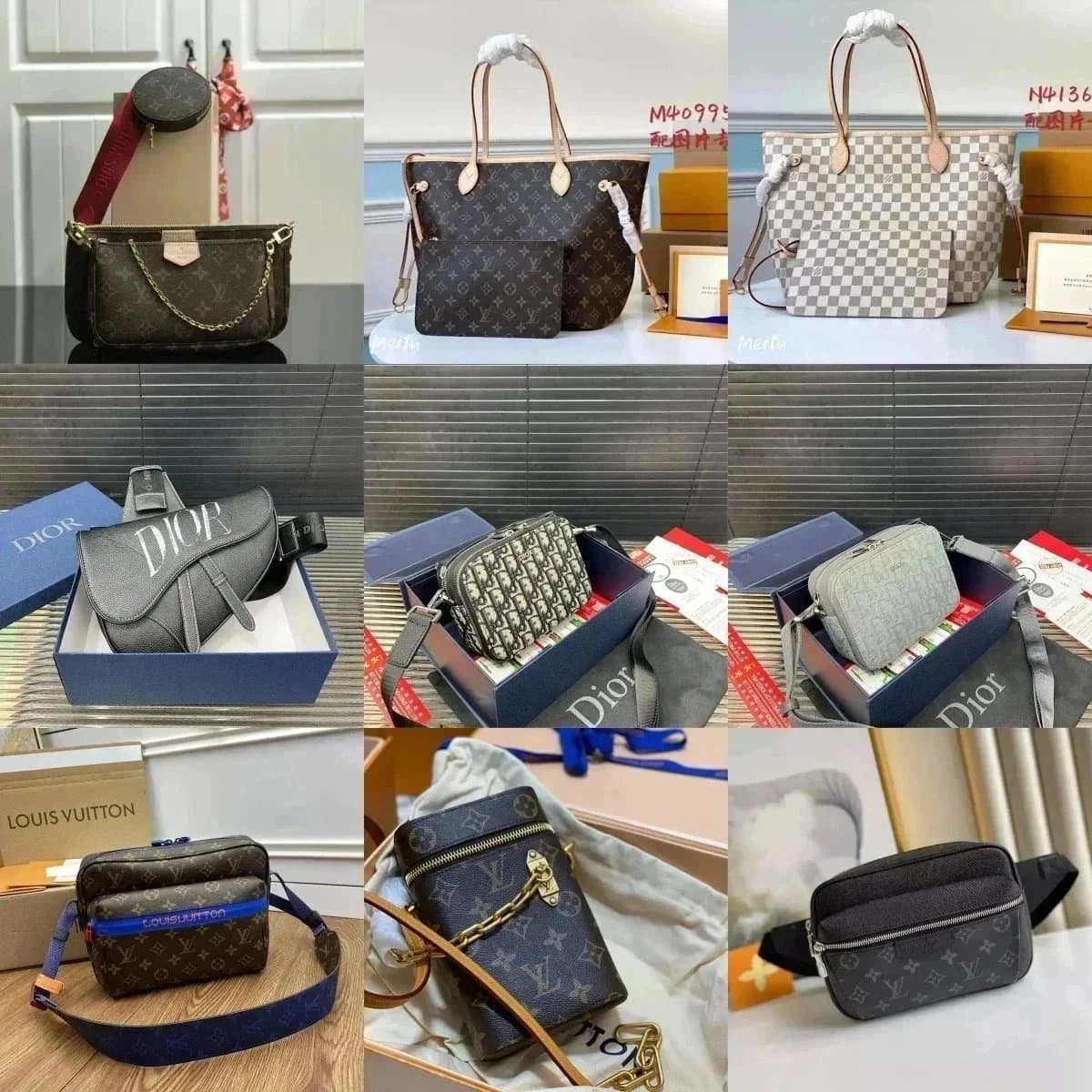 Luxury Louis Vuitton Handbags & Dior Accessories Collection