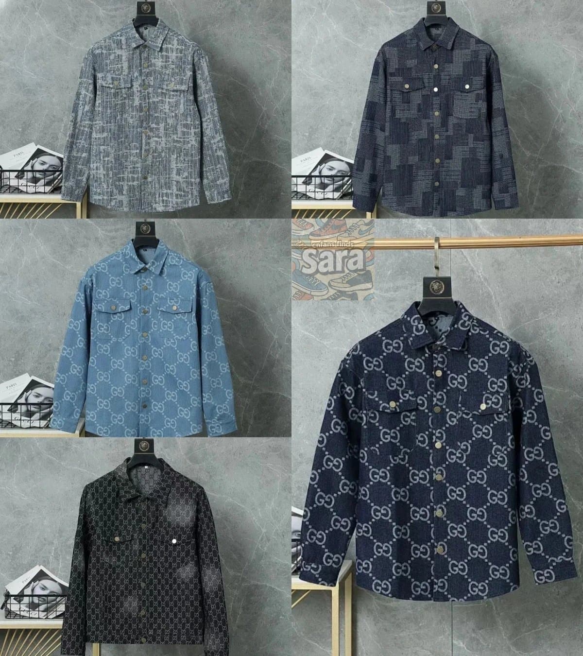 Gucci GG Pattern Denim Shirt for Men