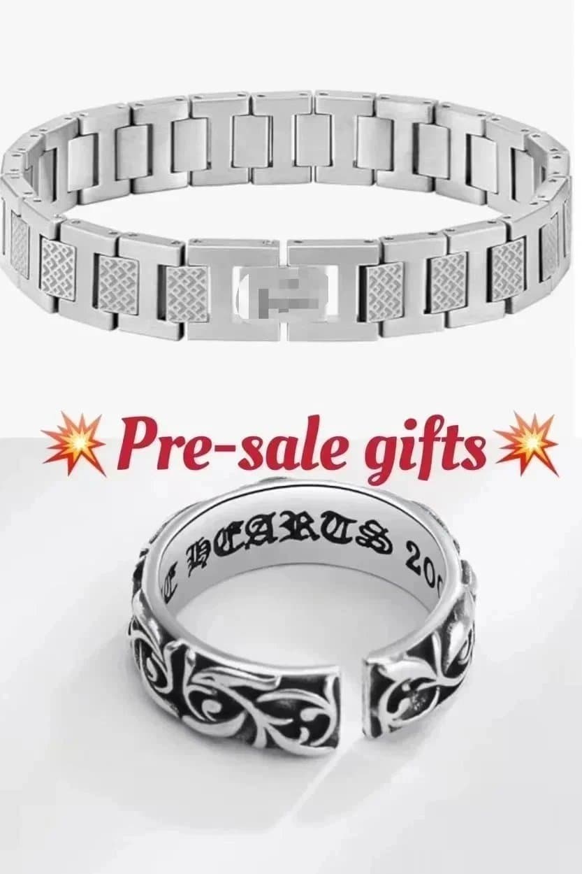 Stainless Steel Bracelet and Gothic Ring Set Pre-sale Gift
