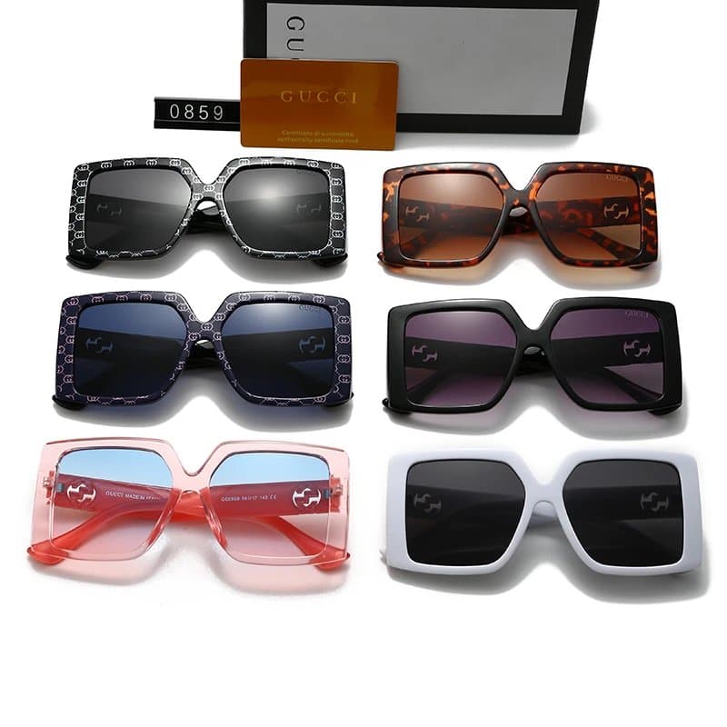 Gucci Oversized Square Sunglasses with Logo Pattern