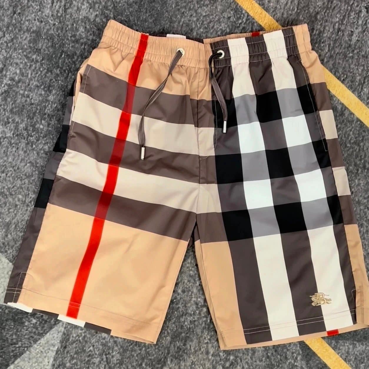 Burberry Check Pattern Swim Shorts for Men