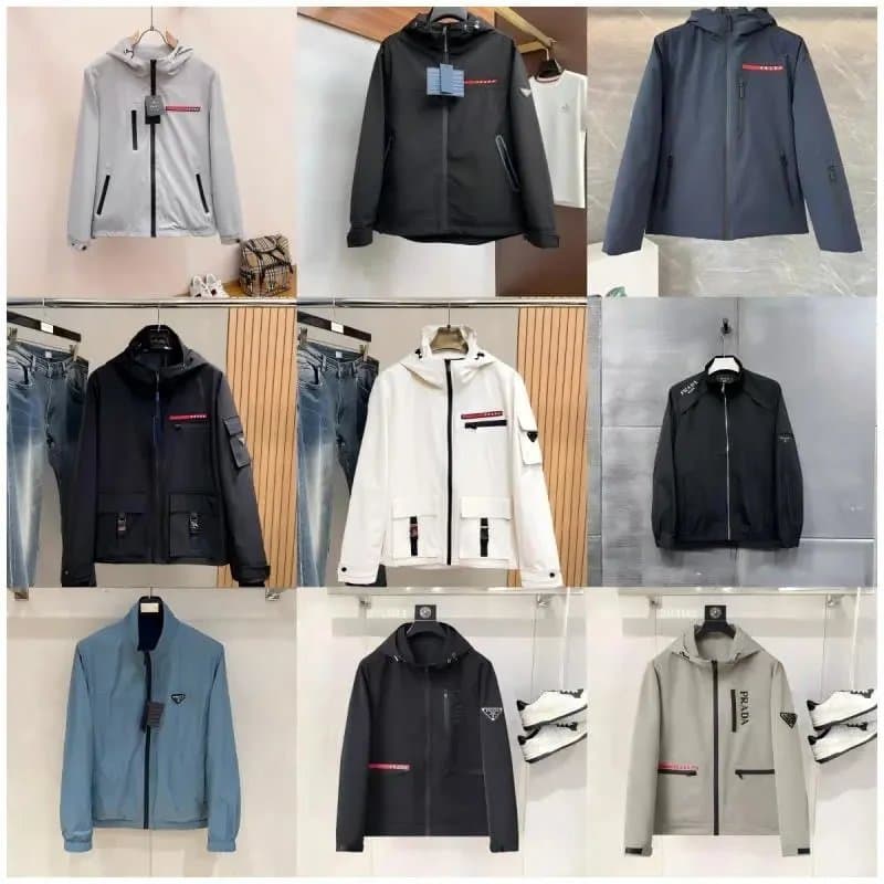 Men's Lightweight Windbreaker Jacket with Hood and Zipper Closure