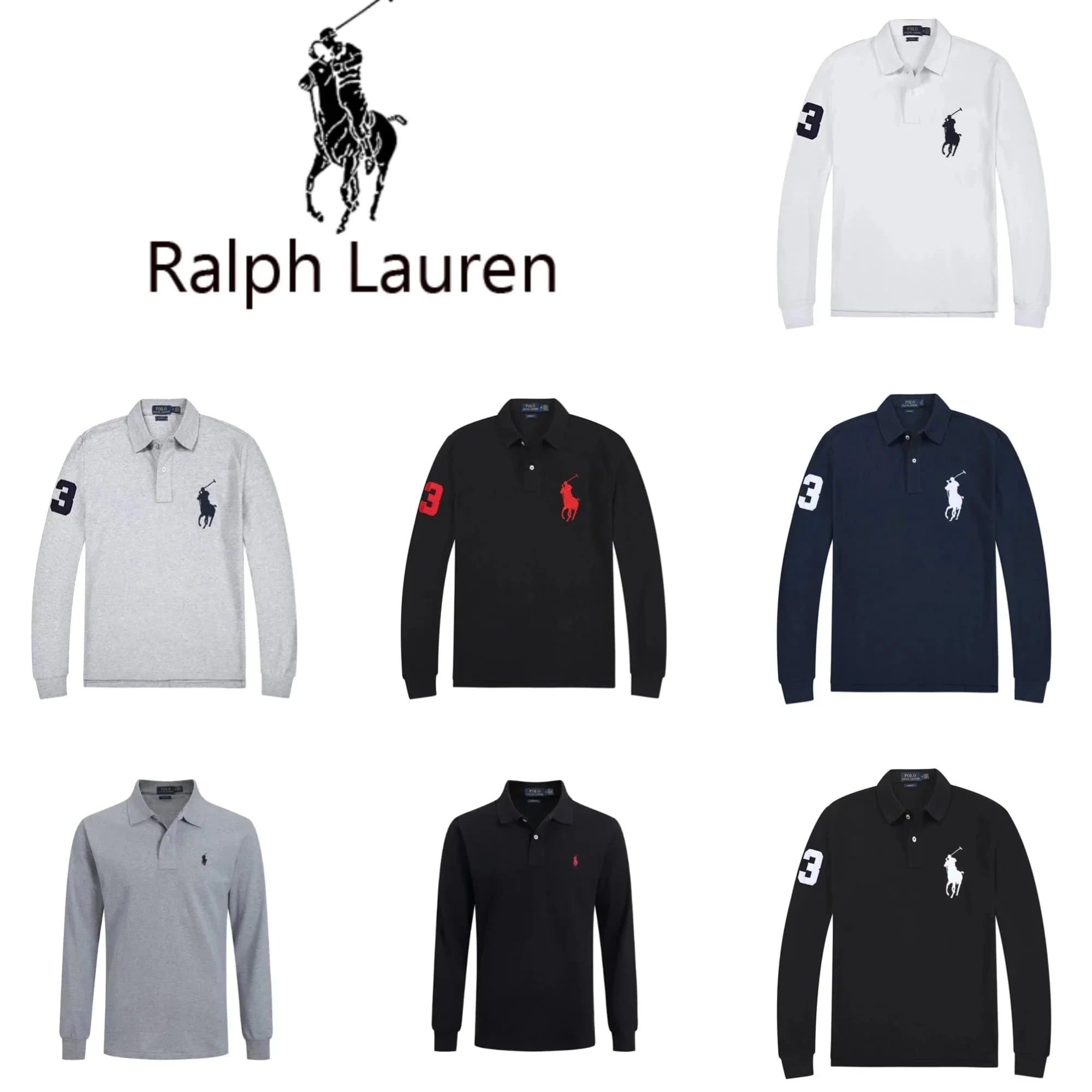 Ralph Lauren Men's Long Sleeve Polo Shirt with Pony Logo