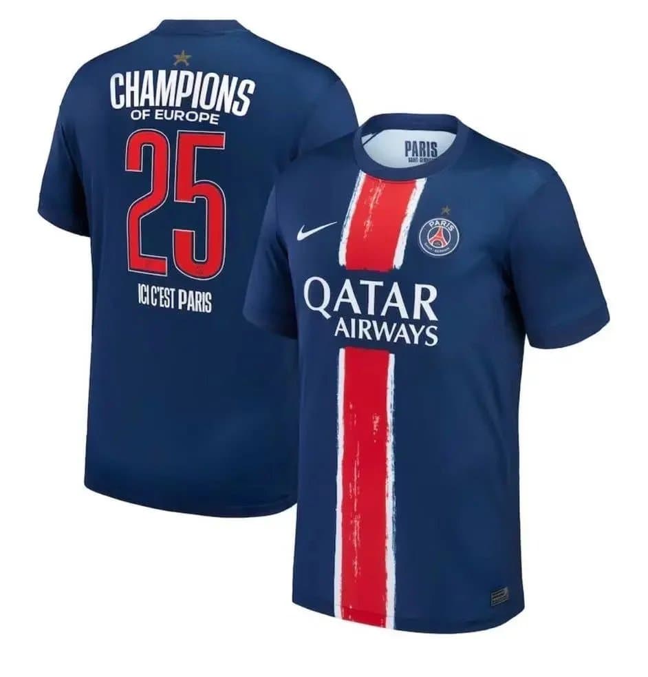 Paris Saint-Germain Champions of Europe 2024 Home Jersey