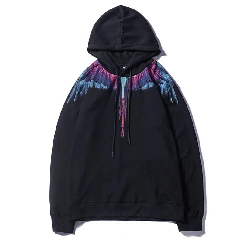 Colorful Wings Printed Hoodie for Men Women Fashion Streetwear Sweatshirt