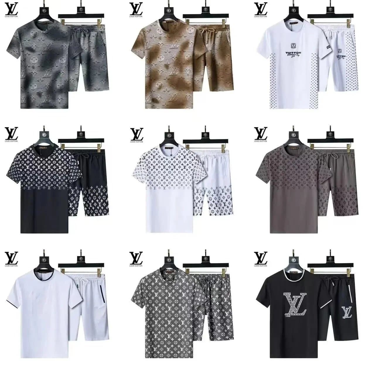 Louis Vuitton Men's Casual T-Shirt and Shorts Set