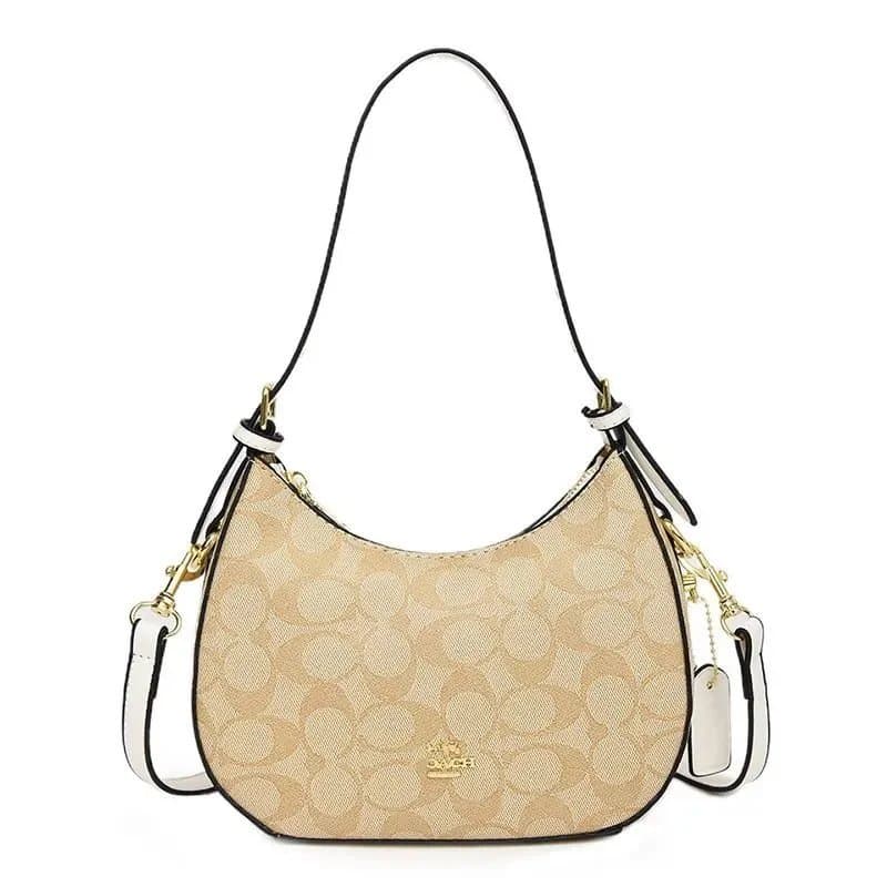 Coach Signature Canvas Hobo Bag with Gold Hardware
