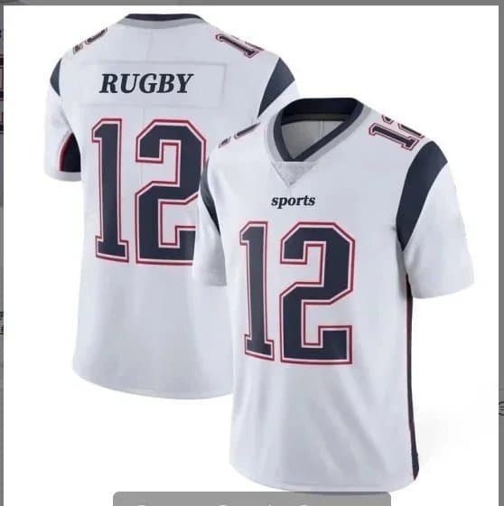 White Rugby Jersey Number 12 Sports Football Shirt